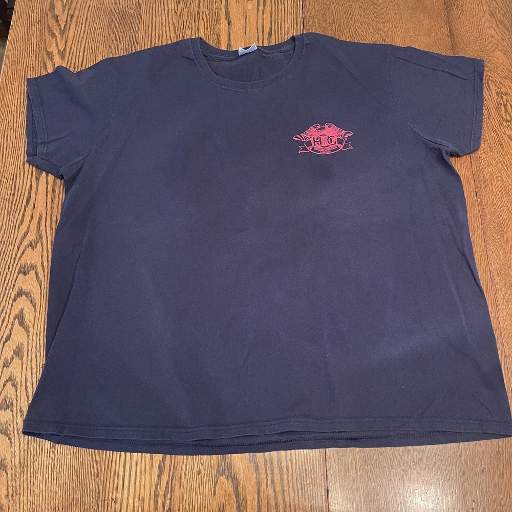 Gildan Harley Owners Group HOG Blue T Shirt Mens 2XL Graphic The Battle‎ Cry  SS - Picture 9 of 9